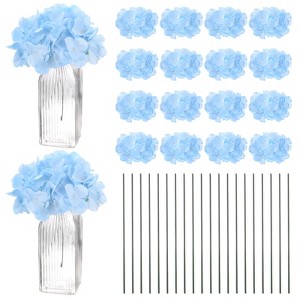 Unique Bargains Plastic Durable Realistic Reusable Silk Hydrangea Flowers with Stems for Home Decor/Wedding 9.84 In - 1 of 4