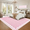 Acekool Washable Area Rug, Non Slip Soft Low Pile Carpet, Geometric Bordered Modern Accent for Living Room Bedroom Nursery, Lightweight - 2 of 4