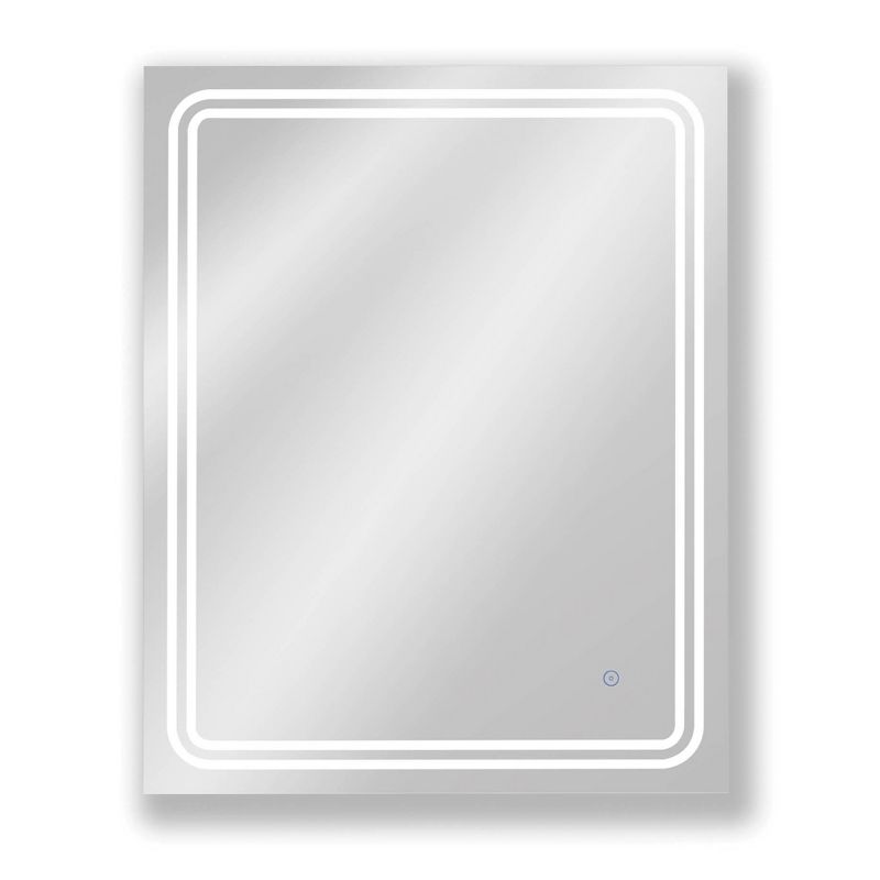 Single Frameless Dimmable LED Wall Mirror with Anti Fog Glass - Tosca, 1 of 6