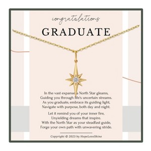 HOPE LOVE SHINE Graduation Necklace – North Star Jewelry Gift for Her, College or High School Graduate Gold or Silver - 1 of 1