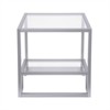 Metal Double Cross Legged Side Table in Nickel - Henn&Hart - 4 of 4