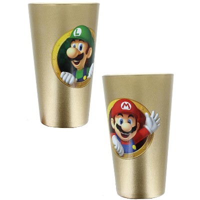 Just Funky Super Mario Bros. Mario and Luigi Pint Glass