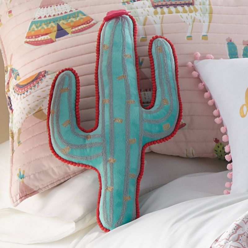 Alpaca Cactus Kids&#39; Pillow - Homthreads, 3 of 6
