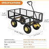 Heavy Duty Garden Wagon Cart with 10" All-Terrain Tires, 2-in-1 Convertible Steel Utility Cart Removable Mesh Sides, 180° Swivel Handle for Yard/Lawn - 4 of 4