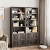 Farmhouse Bookcase with Doors Bookshelf - 2 of 4