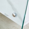 GlasFlength Coffee Tables Modern Bedside Table Double Drawer Storage Clear Glass Design For Bedroom Living Room Decor, White, 17.7"*15.5"*19" - 4 of 4