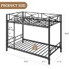 Twin Size Metal Bunk Bed Frame, Industrial Heavy Duty Bunkbeds with Safety Guard Rails and Space-Saving Design, for School Apartment - 2 of 4