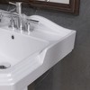 Modern Glossy White Ceramic Rectangular Vessel Sink with Predrilled Holes, Overflow Pedestal Sink Combo Bathroom Sinks - 4 of 4