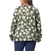 Agnes Orinda Women's Plus Size Keyhole Floral Pleated Long Sleeve Flowy Casual Tunic Blouse - 4 of 4