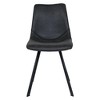 LeisureMod Markley Modern Leather Dining Chair With Metal Legs - 3 of 4