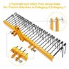 60" Pine Straw Rake, 3-Point Hitch Tractor Attachment, Spring Landscape Rake for Cat 0 & Cat 1, Lawn Dethatcher for Leaves, Grass - 3 of 4