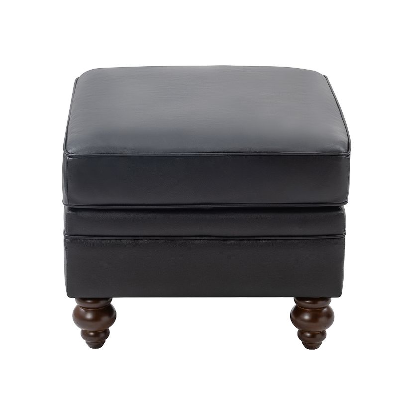 Benito 26.5" Wide Contemporary Genuine Leather Ottoman for Living Room | ARTFUL LIVING DESIGN, 5 of 12