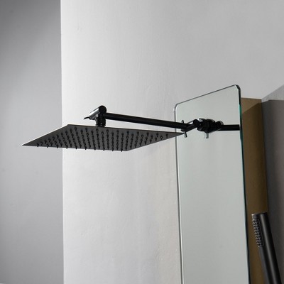 Nickel and Black 8-Jet Multifunction Shower Panel System