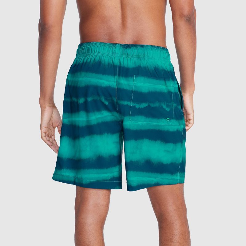 Speedo Men's 5.5" Striped Swim Shorts - Green, 2 of 4