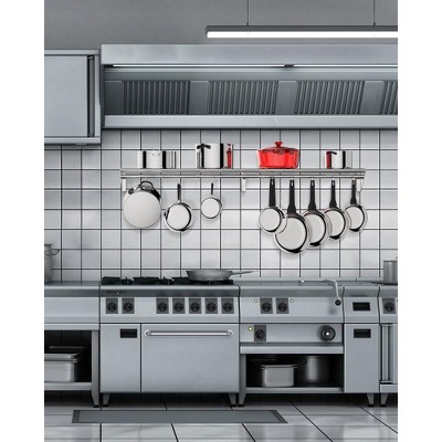 Stainless Steel Wall Mount Kitchen Rack with S Hooks