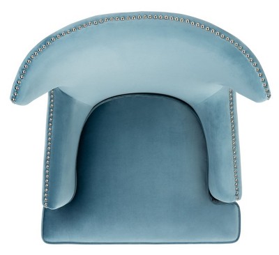 Light Blue Velvet Wingback Accent Chair with Acrylic Legs