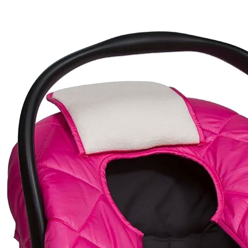 CozyBaby Premium Baby and Infant Insulated Polar Fleece Car Seat Cover with Dual Zippers, Elastic Edge, and Pull Over Flap, Pink, 4 of 8