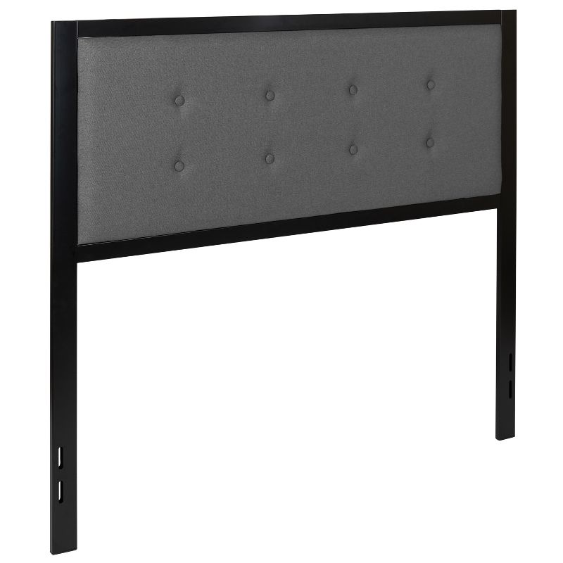 Flash Furniture Bristol Metal Tufted Upholstered Full Size Headboard in Dark Gray Fabric, 1 of 11