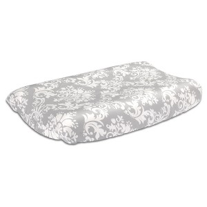 The Peanutshell Changing Pad Cover - Gray Damask