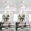 52" White Ceiling Fan with Light and Remote, Dimmable Fandelier Ceiling Fans, 6-Speed Wind Modern Fan Light with 3 Blades - 2 of 4
