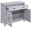 ORRD Gray Storage Cabinet with Drawer & 2 Doors, 2-Tier Shelves Console Table for Living Room, Entryway, and Home Office Organization - 4 of 4