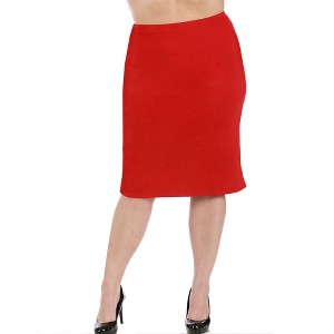 InstantFigure Curvy Plus Size Short Pencil Skirt 168024C - 1 of 4