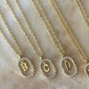 Adornia 14k Gold Plated Floating Letter CZ Frame Necklace - 2 of 2