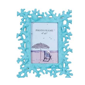 Beachcombers Teal Coral Photo Frame 7.48 x 0.79 x 9.25 Inches.