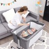 Infans Portable Baby Bedside Bassinet Infant Travel Bassinet Crib W/Carrying Bag Grey - 2 of 4