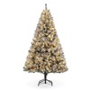 Artificial Christmas Tree, 6FT Tall Lighted Xmas Tree with Foldable Metal Stand, Large Snow Flocked Xmas Tree - 3 of 4