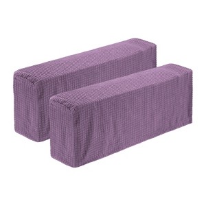 Unique Bargains Breathable Scratch Resistant Washable Plaid Armchair Covers 2 Pcs - 1 of 4