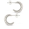 SHINE by Sterling Forever Kalina Quilted Huggie Hoop Earrings Set of 2 - 4 of 4