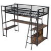 YOOCOZZ Twin Metal Loft Bed with Integrated Workstation, LED Lighting, and Multi-Storage - 4 of 4