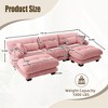 GDFStudio Gaskell Modern 3-Seat Velvet Upholstered U-Shape Sectional Sofas with 2 Ottomans - 3 of 4
