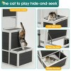 LAOTIES 71" Wooden Cat House,3-Tier Outdoor And Indoor Enclosure With Doors And Platforms,Weatherproof Shelter for 1-3 Cats - 4 of 4