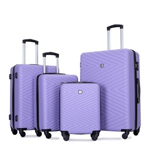 Wooakway luggage 4-piece ABS lightweight suitcase with rotating wheels, 24 inch and 28 inch with TSA lock - 1 of 4