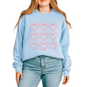 S.W.Smiley Love Smiley Grid -  Women's Graphic Sweatshirt - 1 of 4