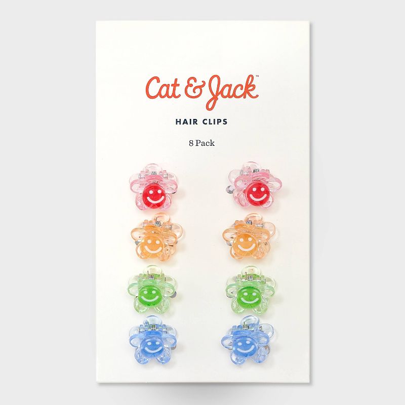 Girls&#39; 8pk Mini Claw Clips Smiley Flowers - Cat &#38; Jack&#8482;, 3 of 7