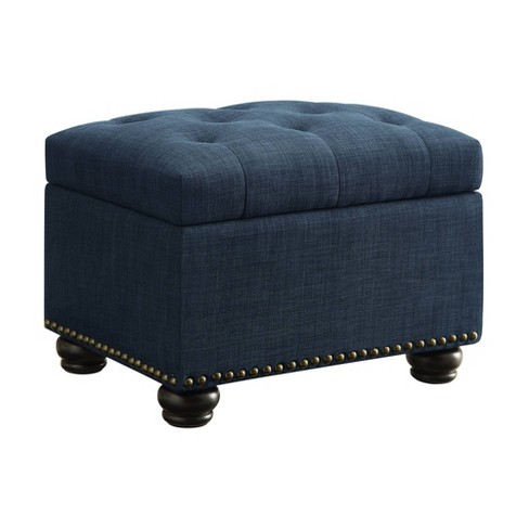 Designs4comfort 5th Avenue Storage Ottoman Blue Fabric - Breighton Home :  Target