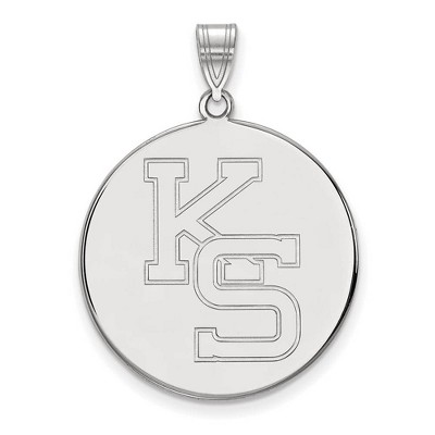 Black Bow Jewelry 14k White Gold Kansas State Wildcats NCAA Extra Large Pendant