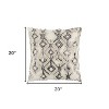 HomeRoots Ivory Gray Snakeskin Pattern Throw Pillow - 3 of 4