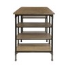PAGED Computer Desk, Simple Modern Home Office Desk with 6 Open Shelves and Wooden Desktop for Office, Study - 4 of 4