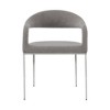Armen Living Set of 2 Morgan Upholstered Brushed Stainless Steel and Fabric Dining Chairs - 4 of 4
