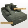 46.46" Corduroy Chaise Lounge Chair with Deep Seat, 9.9" Wide Armrest and 3 Soft Pillows - 4 of 4