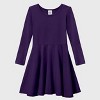 City Threads Girls Soft Jersey 100% Cotton Long Sleeve Skater Dress - USA-Made Twirly Dress for Toddlers/Kids - image 3 of 4