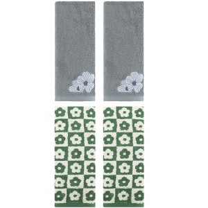 REGALWOVEN 4 Pcs Cotton Soft Absorbent Decorative Bathroom Hand Towel - 1 of 4