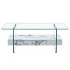 FURNIinspire Coffee Tables 43.3 Inch Modern Coffee Table, Living Room Furniture, Glass Tabletop Rectangular Sofa Table, White, 41.3"*23.6"*16.7" - 4 of 4