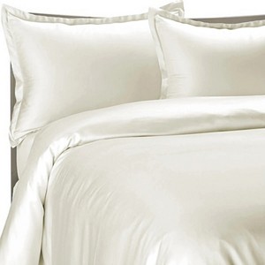 Brielle Home 100% Premium 300 TC Modal Bedding Collection Sateen Duvet Cover 68" x 86" and One 20" x 26" Sham Twin Cream - 1 of 4