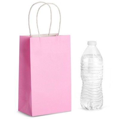 Pink Small Paper Gift Bags with Handles - 25 Pack
