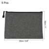 Unique Bargains Canvas Zipper DIY Office Craft Supply Pencil File Bag 5 Pcs - 2 of 3